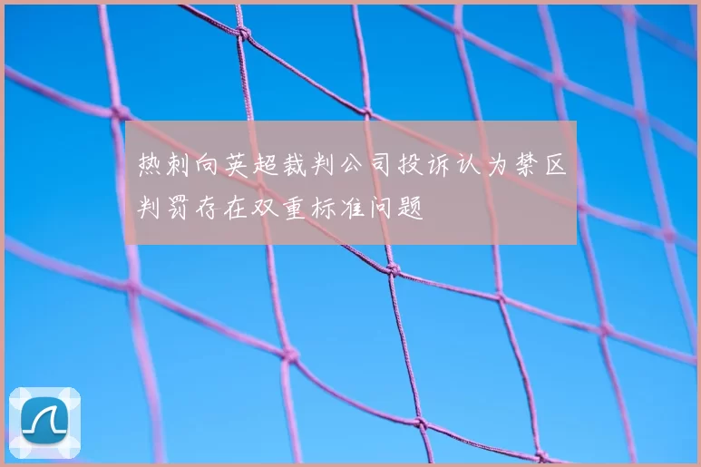热刺向英超裁判公司投诉认为禁区判罚存在双重标准问题