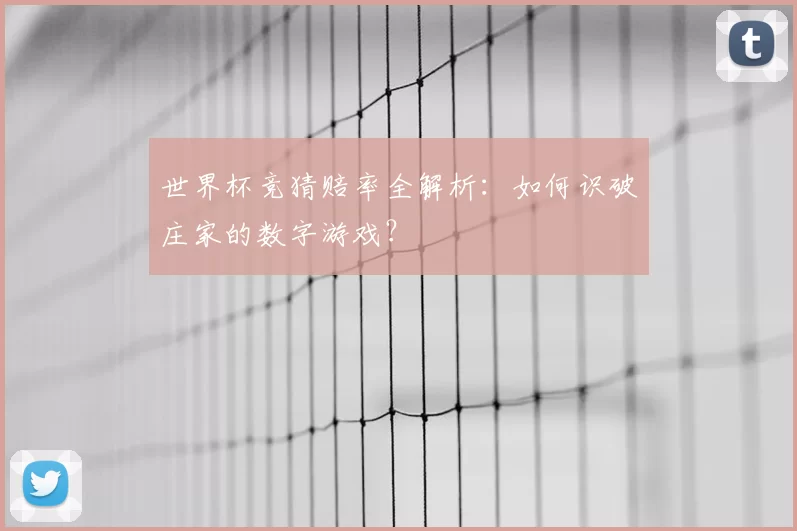 世界杯竞猜赔率全解析：如何识破庄家的数字游戏？